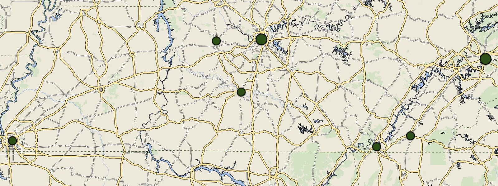 Map of Tennessee